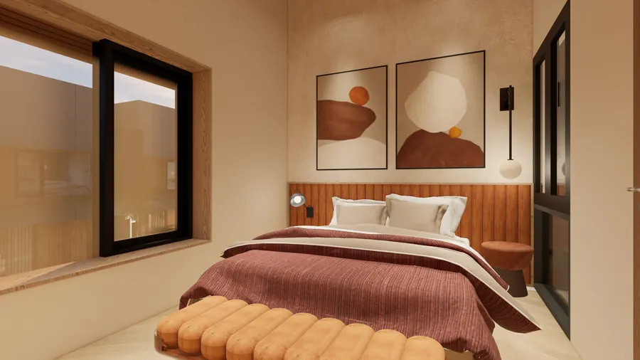 Ilustrasi kamar tidur utama rumah Well Tree Residence